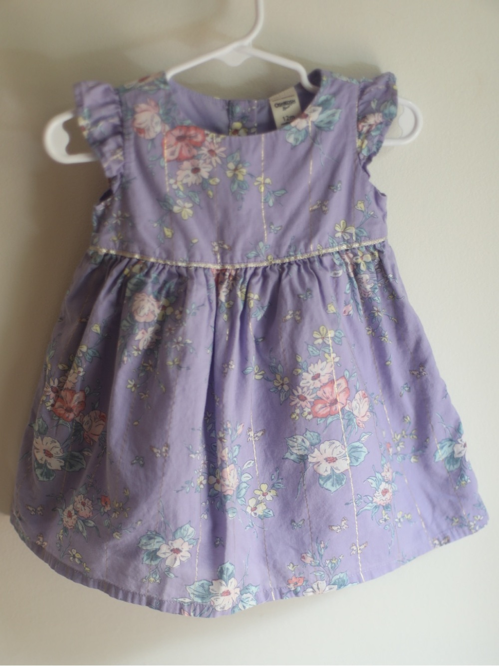 Baby B'gosh New Purple Floral Two Piece Baby Girl Dress Size 12 Months NWT